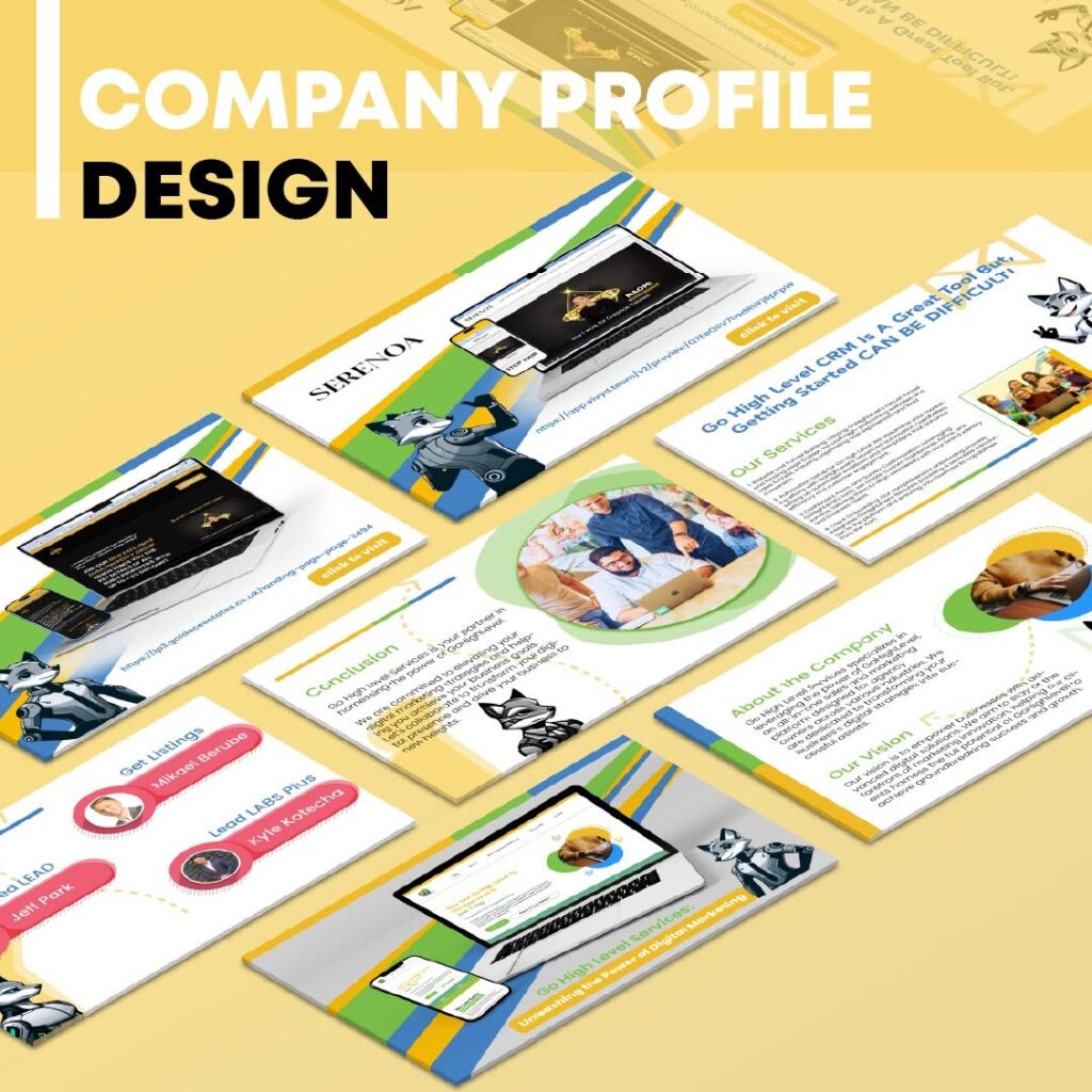 Professional company profile design as part of a complete brand identity.