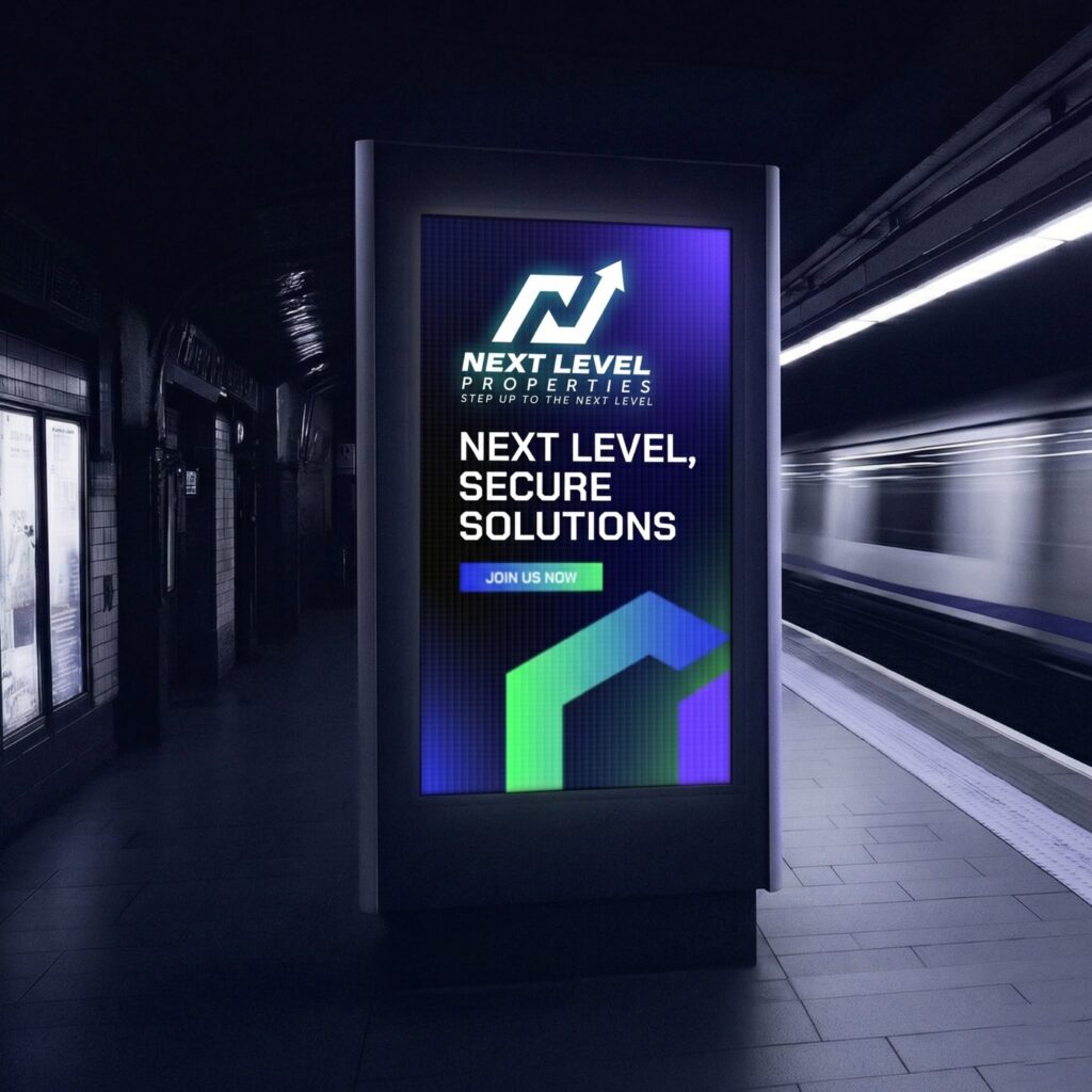 Outdoor billboard branding design for a real estate company.