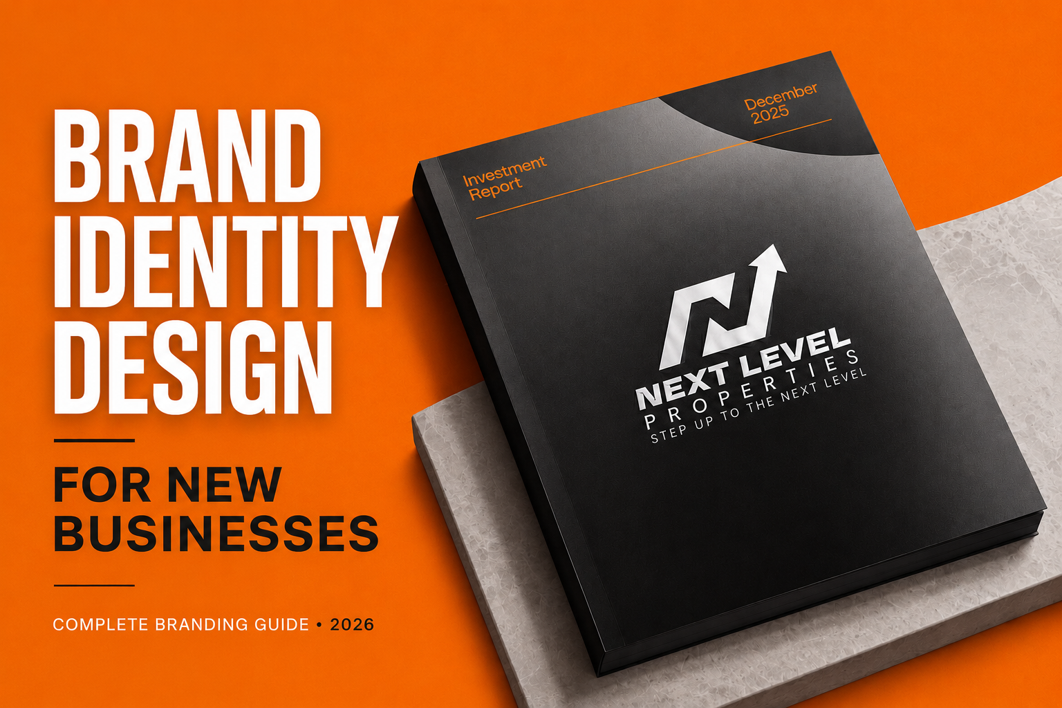 Brand identity design for new business including logo design, color palette, typography, brand guidelines, and business stationery